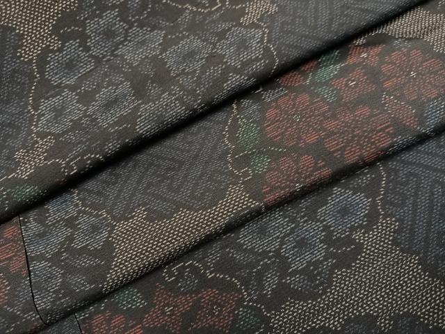 平和屋着物●本場大島紬 雪輪花文 正絹 逸品 未使用 AABK8183ph