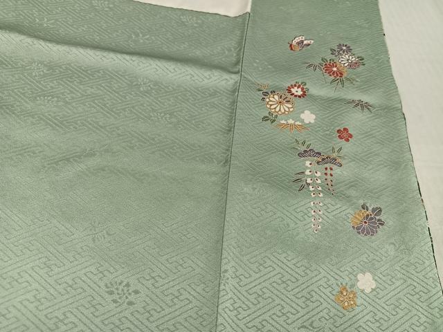 平和屋着物●訪問着 絞り 雪輪飾花文 暈し染め 金彩 正絹 逸品 AABK8184ph