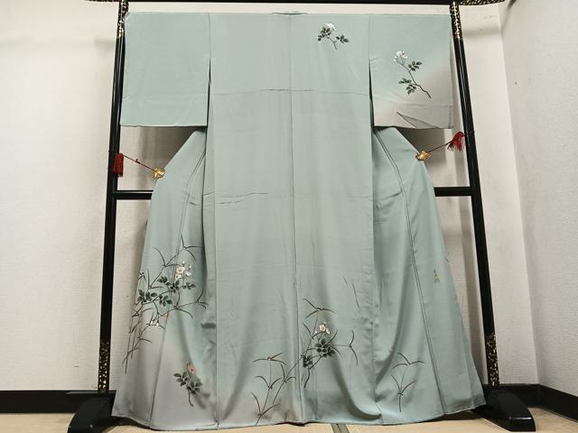 平和屋着物●訪問着 作家物 草花文 暈し染め 鈴乃屋扱い 正絹 逸品 AABK8197ph