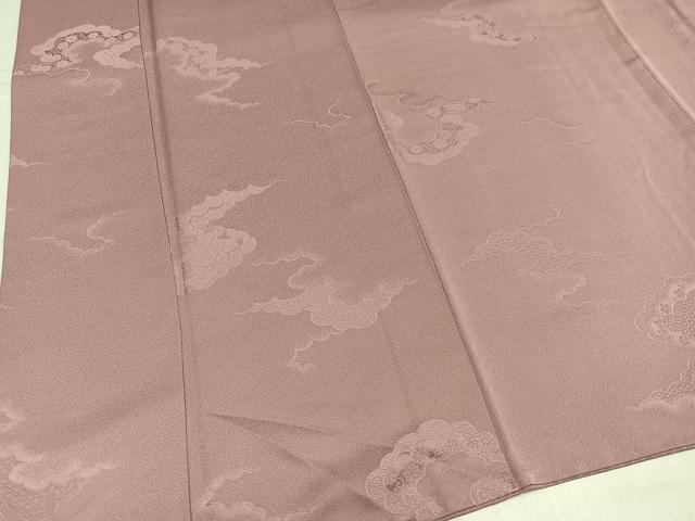 平和屋着物●上質な色無地 雲重ね花地紋 鴇浅葱色 正絹 逸品 AABK8200ph