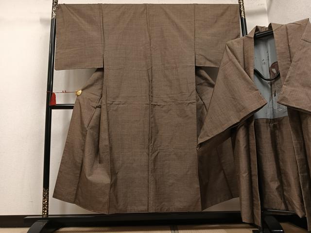 平和屋着物●男性 本場大島紬 アンサンブル 100亀甲 総詰め 正絹 逸品 AABK8203ph