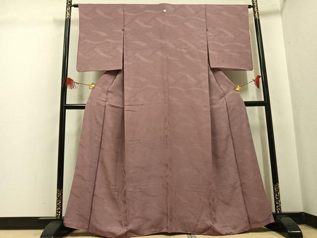 平和屋着物●上質な色無地 渡り橋地紋 鴇浅葱色 正絹 逸品 AABK8204ph