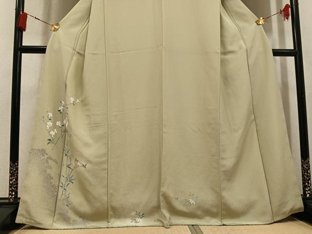 平和屋着物●訪問着 友禅 枝花文 暈し染め 正絹 逸品 未使用 AABK8210ph