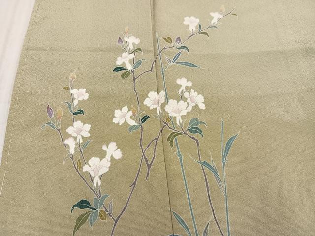 平和屋着物●訪問着 友禅 枝花文 暈し染め 正絹 逸品 未使用 AABK8210ph