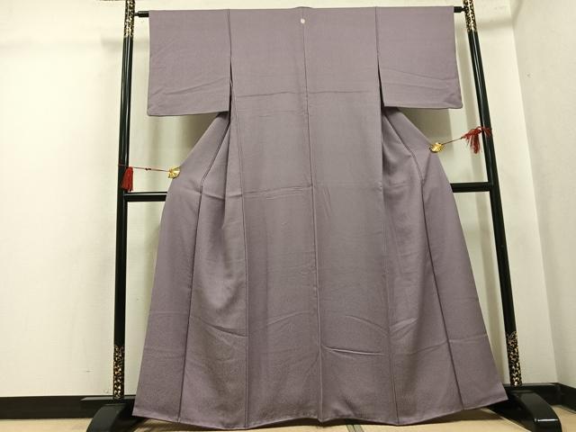 平和屋着物●冷泉布美子 色無地 草木地紋 胡桃染色 正絹 逸品 AABK8214ph