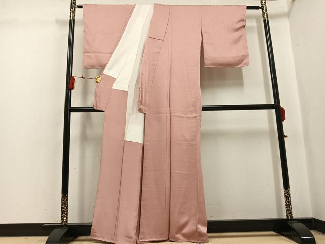 平和屋着物●上質な色無地 ときがら茶色 正絹 逸品 未使用 AABK8216ph