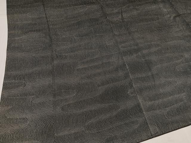 平和屋着物●江戸小紋 流水文 黒地 正絹 逸品 AABK8224ph