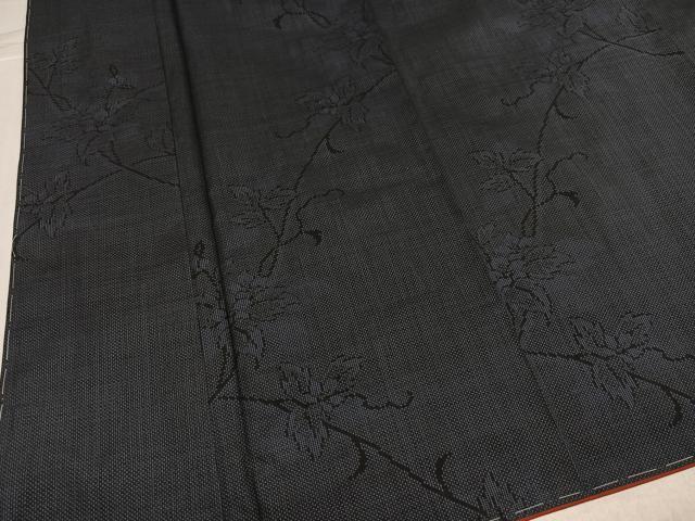 平和屋着物●本場大島紬 古代純泥染 7マルキ 枝花文 宮田仲夫作 証紙付き 正絹 逸品 未使用 AABK8228ph