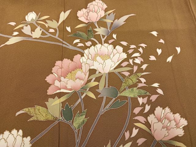 平和屋着物●訪問着 作家物 草花文 暈し染め 金彩 正絹 逸品 AABK8235ph