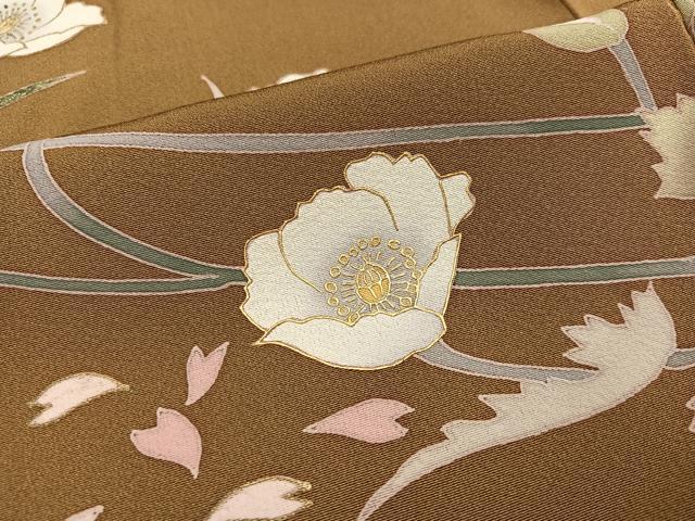 平和屋着物●訪問着 作家物 草花文 暈し染め 金彩 正絹 逸品 AABK8235ph