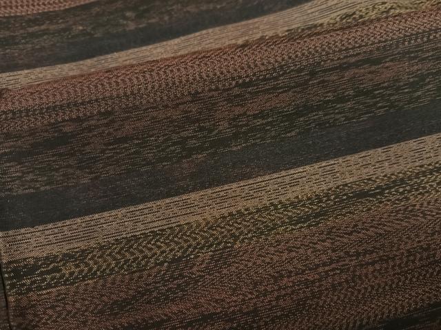 平和屋着物●本場大島紬 横段文 正絹 逸品 未使用 AABK8247ph