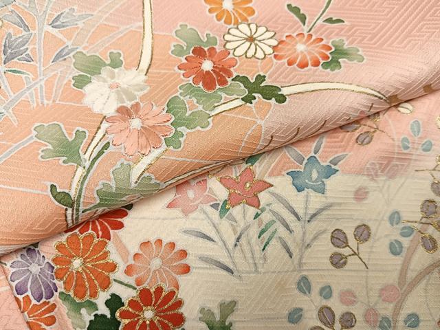 平和屋着物●訪問着 花筏 暈し染め 金彩 正絹 逸品 AABK8251ph