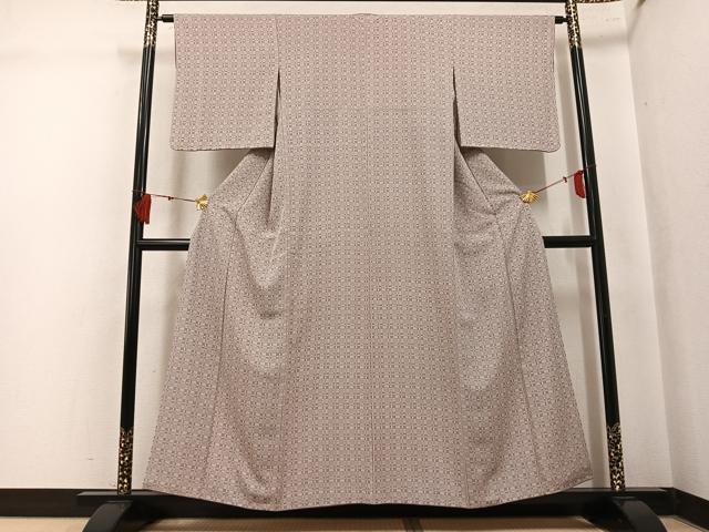 平和屋着物●伝統工芸士 廣瀬雄望 江戸小紋 格子 正絹 逸品 AABK8262ph