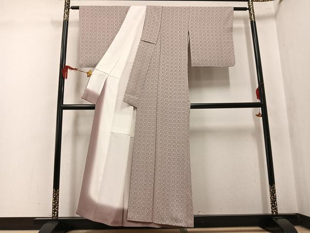 平和屋着物●伝統工芸士 廣瀬雄望 江戸小紋 格子 正絹 逸品 AABK8262ph