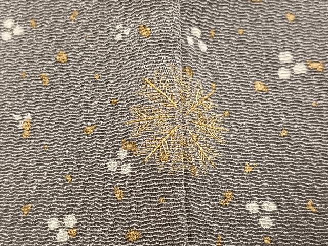 平和屋着物●上質な小紋 霞文 金彩 鬼しぼ縮緬 正絹 逸品 AABK8265ph