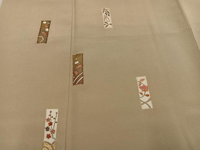平和屋着物●訪問着 駒刺繍 竹屋町刺繍 草花熨斗文 金彩 正絹 逸品 AABK8266ph