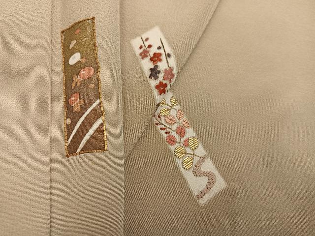 平和屋着物●訪問着 駒刺繍 竹屋町刺繍 草花熨斗文 金彩 正絹 逸品 AABK8266ph