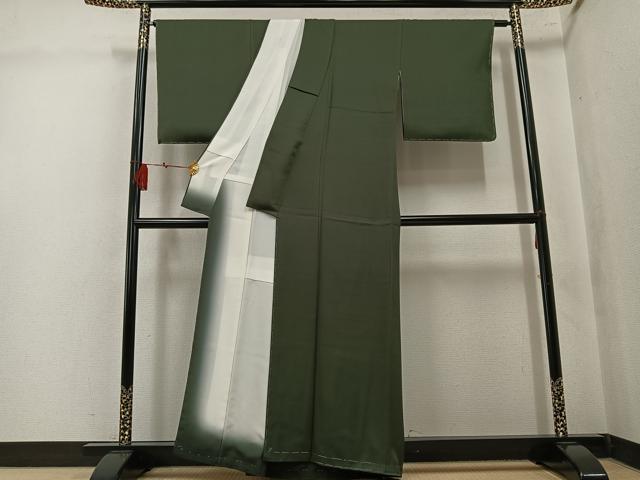 平和屋着物●上質な色無地 藍媚茶色 正絹 逸品 未使用 AABK8269ph