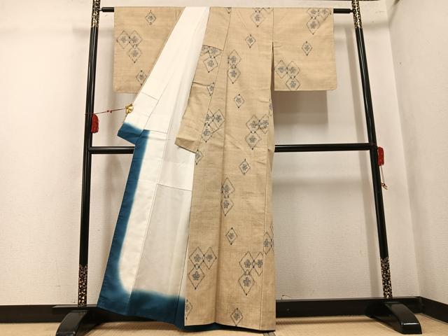 平和屋着物●上質な紬 花菱文 正絹 逸品 未使用 AABK8270ph