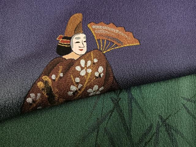 平和屋着物●訪問着 作家物 清久 手描き 人物文 暈し染め 金彩 正絹 逸品 AABK8271ph