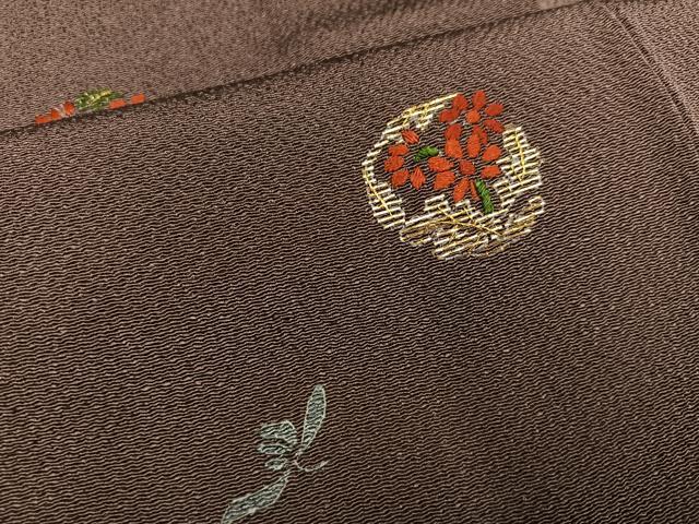 平和屋着物●訪問着 竹屋町刺繍 花丸文 金彩 鬼しぼ縮緬 正絹 逸品 AABK8275ph
