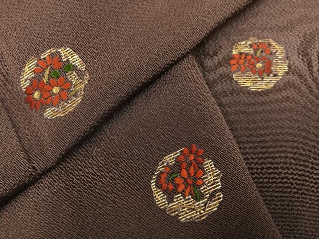 平和屋着物●訪問着 竹屋町刺繍 花丸文 金彩 鬼しぼ縮緬 正絹 逸品 AABK8275ph