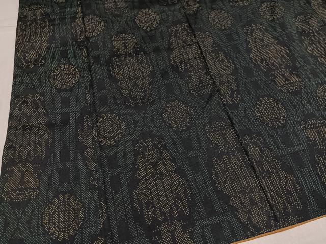 平和屋着物●本場大島紬 舞花文 正絹 逸品 AABK8278ph
