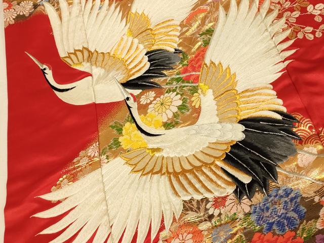平和屋本店●色打掛 和装 婚礼 結婚式 花嫁 神社挙式 唐織 飛鶴花車文 金銀糸 逸品 AABK8283fw