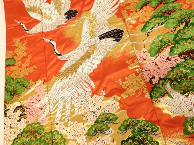 平和屋本店●色打掛 和装 婚礼 結婚式 花嫁 神社挙式 唐織 飛鶴梅松文 金銀糸 逸品 AABK8286fw