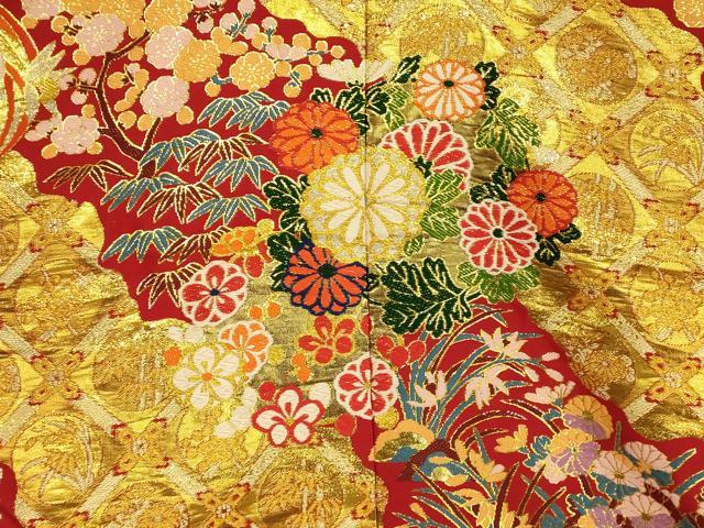平和屋本店●色打掛 和装 婚礼 結婚式 花嫁 神社挙式 唐織 天井花丸文 暈し染め 金銀糸 逸品 AABK8288fw