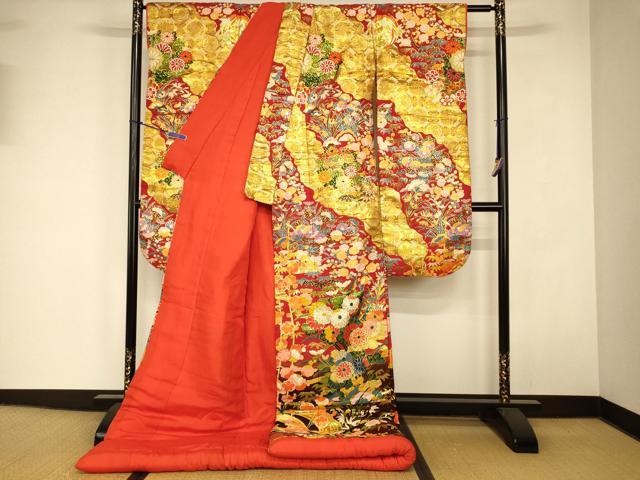 平和屋本店●色打掛 和装 婚礼 結婚式 花嫁 神社挙式 唐織 天井花丸文 暈し染め 金銀糸 逸品 AABK8288fw