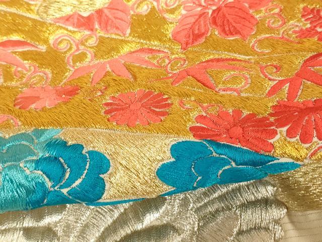 平和屋本店●夏物 色打掛 絽 和装 婚礼 結婚式 花嫁 神社挙式 総刺繍 草花扇子松文 金銀糸 逸品 AABK8291fw