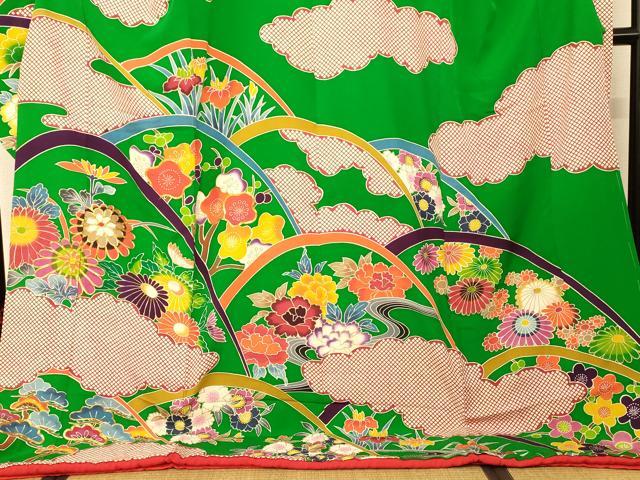 平和屋本店●お引きずり・お引き摺り・引き振袖 和装 結婚式 舞妓 芸妓 芸者 衣装 駒刺繍 草花雲取り文 金彩 逸品 AABK8296fw