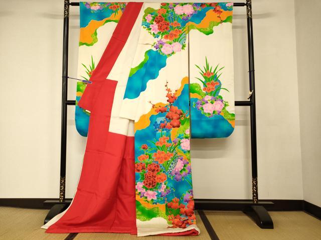 平和屋本店●お引きずり・お引き摺り・引き振袖 和装 結婚式 舞妓 芸妓 芸者 衣装 飾花道長文 暈し染め 金彩 逸品 AABK8299fw