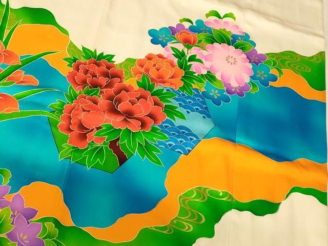 平和屋本店●お引きずり・お引き摺り・引き振袖 和装 結婚式 舞妓 芸妓 芸者 衣装 飾花道長文 暈し染め 金彩 逸品 AABK8299fw