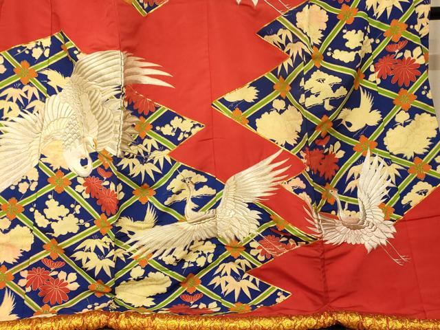 平和屋本店●色打掛 和装 婚礼 結婚式 花嫁 神社挙式 駒刺繍 飛鶴松竹梅天井文 金銀彩 銀糸 逸品 AABK8307fw
