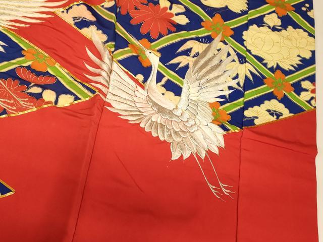 平和屋本店●色打掛 和装 婚礼 結婚式 花嫁 神社挙式 駒刺繍 飛鶴松竹梅天井文 金銀彩 銀糸 逸品 AABK8307fw