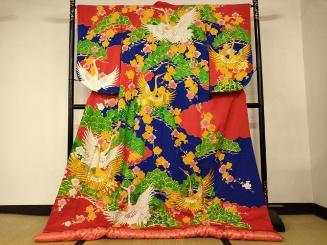 平和屋本店●色打掛 和装 婚礼 結婚式 花嫁 神社挙式 駒刺繍 飛鶴梅松文 金彩 金銀糸 逸品 AABK8310fw