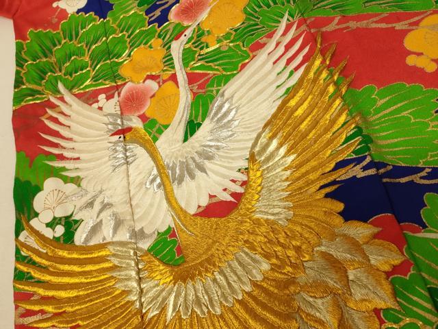 平和屋本店●色打掛 和装 婚礼 結婚式 花嫁 神社挙式 駒刺繍 飛鶴梅松文 金彩 金銀糸 逸品 AABK8310fw