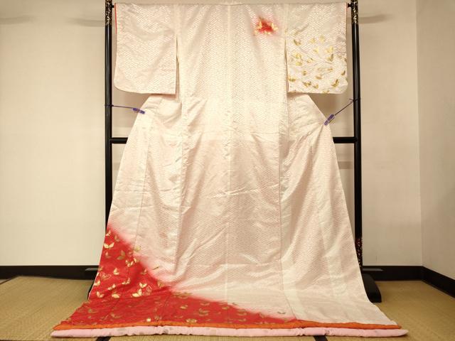 平和屋本店●お引きずり・お引き摺り 訪問着 和装 舞台 舞妓 芸妓 芸者 衣装 舞蝶文 暈し染め 金彩 AABK8311fw