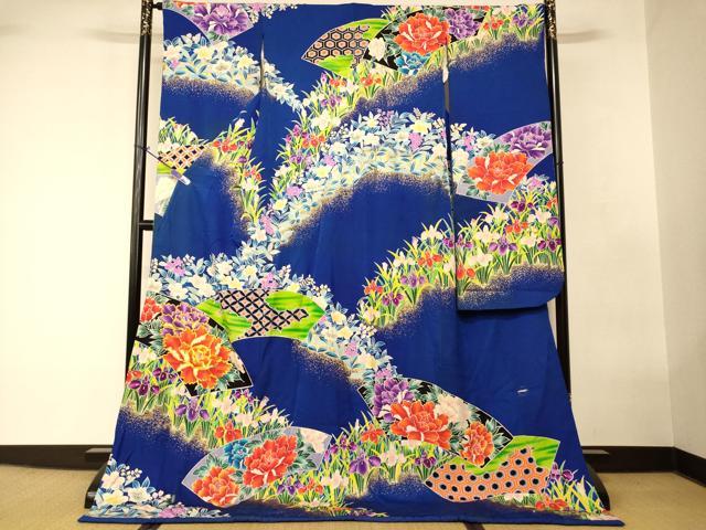 平和屋本店●お引きずり・お引き摺り・引き振袖 和装 結婚式 舞妓 芸妓 芸者 衣装 地紙草花文 金彩 逸品 AABK8313fw