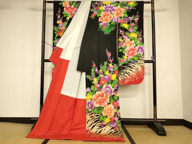 平和屋本店●お引きずり・お引き摺り・引き振袖 和装 結婚式 舞妓 芸妓 芸者 衣装 駒刺繍 草花梅文 金彩 逸品 AABK8317fw