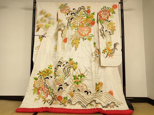 平和屋本店●色打掛 和装 婚礼 結婚式 花嫁 神社挙式 総刺繍 更紗花流水文 金銀糸 逸品 AABK8319fw