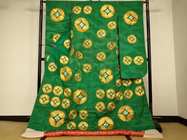 平和屋本店●色打掛 和装 婚礼 結婚式 花嫁 神社挙式 駒刺繍 七宝花文 金銀糸 逸品 AABK8342fw