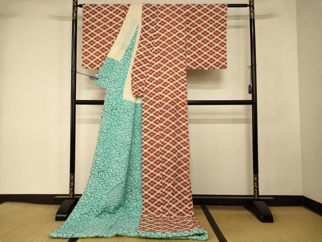 平和屋本店●お引きずり・お引き摺り 小紋 和装 結婚式 舞妓 芸妓 芸者 衣装 花菱文 逸品 AABK8354fw