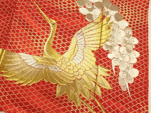 平和屋本店●色打掛 和装 婚礼 結婚式 花嫁 神社挙式 刺繍 飛鶴松竹梅文 金銀糸 逸品 AABK8360fw