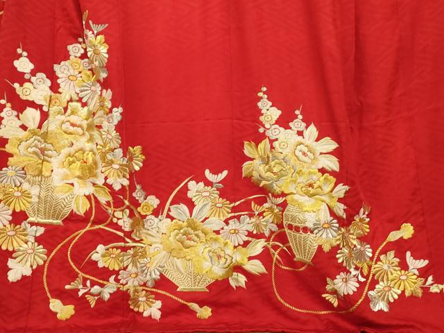 平和屋本店●お引きずり・お引き摺り・引き振袖 和装 結婚式 舞妓 芸妓 芸者 衣装 総刺繍 枝梅飾花文 金銀糸 逸品 AABK8367fw