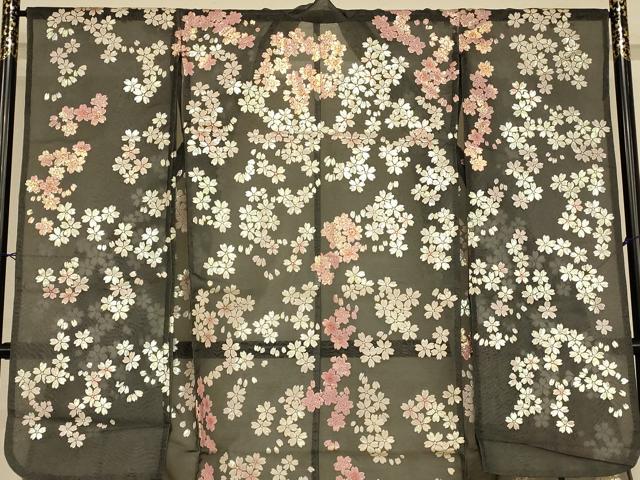 平和屋本店●夏物 お引きずり・お引き摺り・引き振袖 和装 結婚式 舞妓 芸妓 芸者 衣装 オーガンジー 舞桜文 AABK8372fw