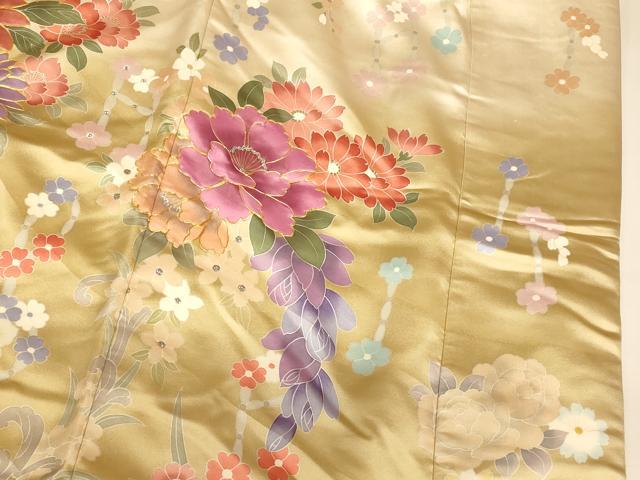 平和屋本店●色打掛 和装 婚礼 結婚式 花嫁 神社挙式 駒刺繍 茶器草花文 ラインストーン 暈し染め 金銀彩 逸品 AABK8392fw