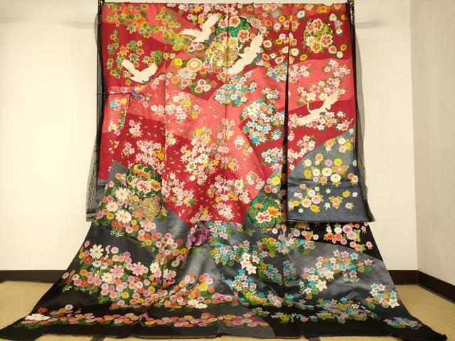 平和屋本店●中国三大刺繍 相良刺繍 手刺繍 絽刺し 区限刺繍 色打掛 仮絵羽 和装 婚礼 結婚式 花嫁 神社挙式 駒刺繍 金銀糸 AABK8394fw